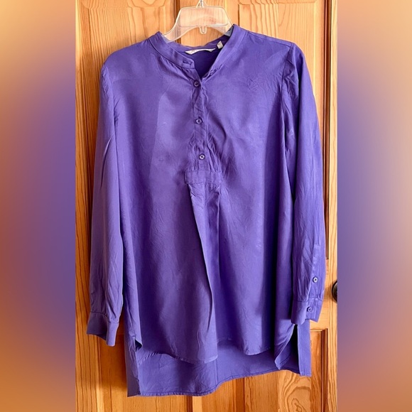 Soft Surroundings Periwinkle Purple Button-Up Blouse Size PM Tunic Flowy Gift - Picture 3 of 14